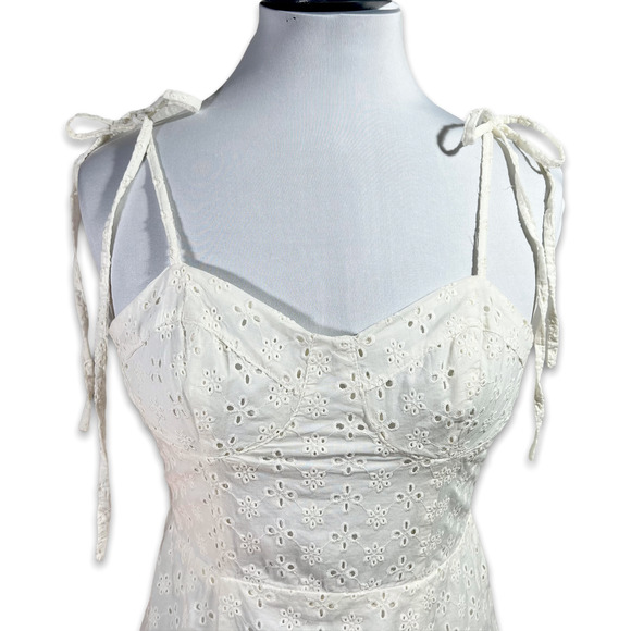 Aeropostale Y2K Eyelet Bustier Mini Dress EUC Ivory XS - Picture 5 of 9